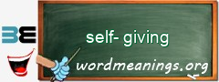 WordMeaning blackboard for self-giving